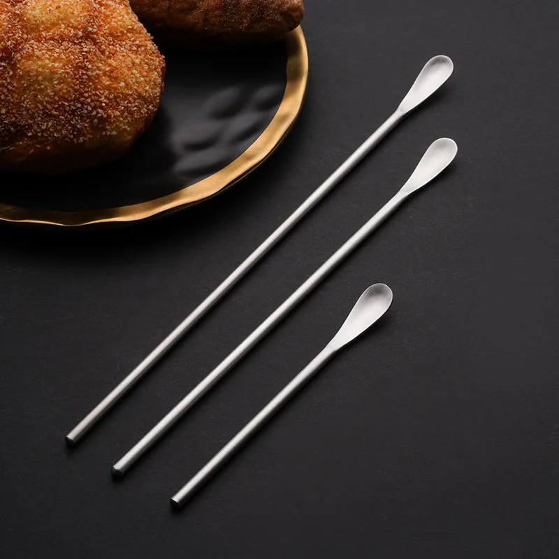 

WXL020 Home Restaurants Small Mixing Spoon Stainless Steel Tasting Honey Stirrer Spoon Utensils Long Handle Honey Spoon