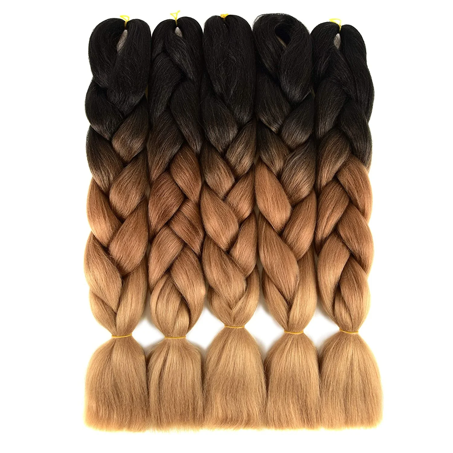 

Colorful Jumbo Braids Hair Extensions 24 Inch 3 Tone Jumbo Braiding Hair Synthetic Hair for Black Women, Per color and ombre color more than 85 color aviable