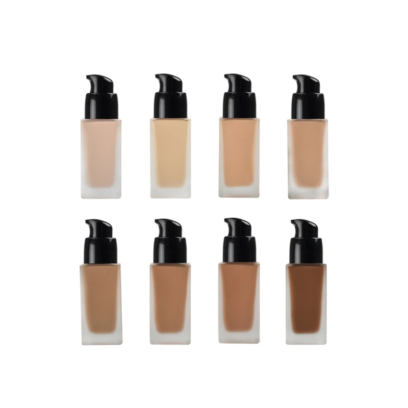 

LOW MOQ Manufacturers Custom NO LOGO matte liquid Waterproof Full Coverage private label makeup foundation for black women