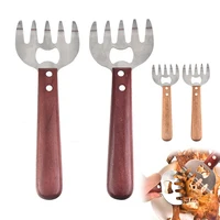 

Stainless Steel Meat Claws Metal with Wooden Handle