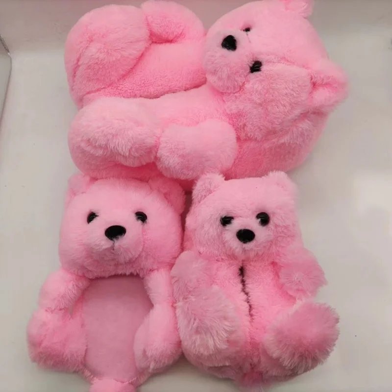 

TL02 New Arrivals Hot Selling Children Plush Slippers 2021 18Cm 20 Colors Kids Teddy Bear Slippers, As picture or custom