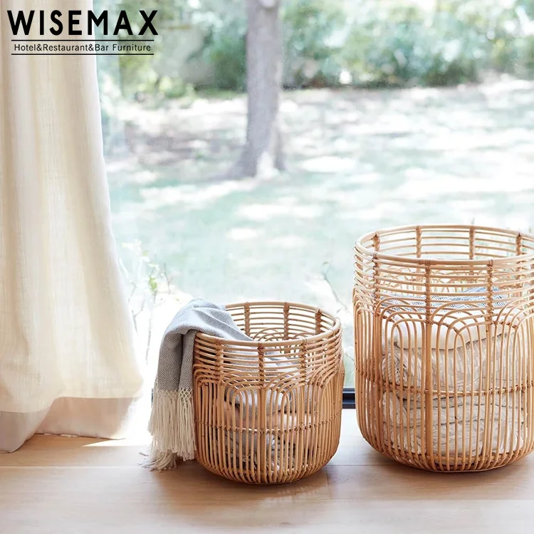 

Modern Natural eco-friendly Indonesia Rattan Design Storage Basket Cloth Storage Laundry Basket, Natural color