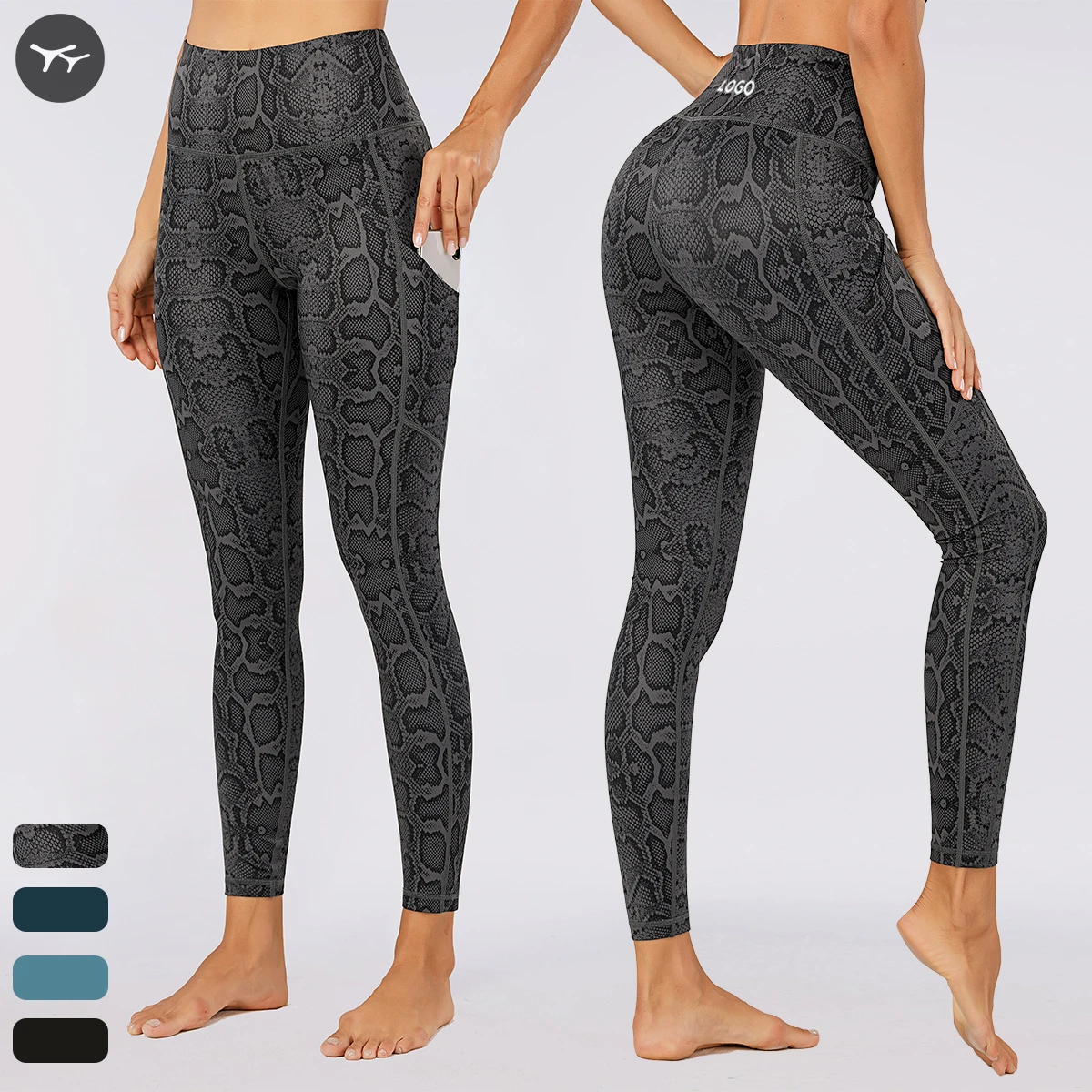 

Fitness Animal Prints Snake Skin Skinny Leggings Elastic Waist Women Stretchy Workout Yoga Leggings, Customized colors for women yoga leggings fitness