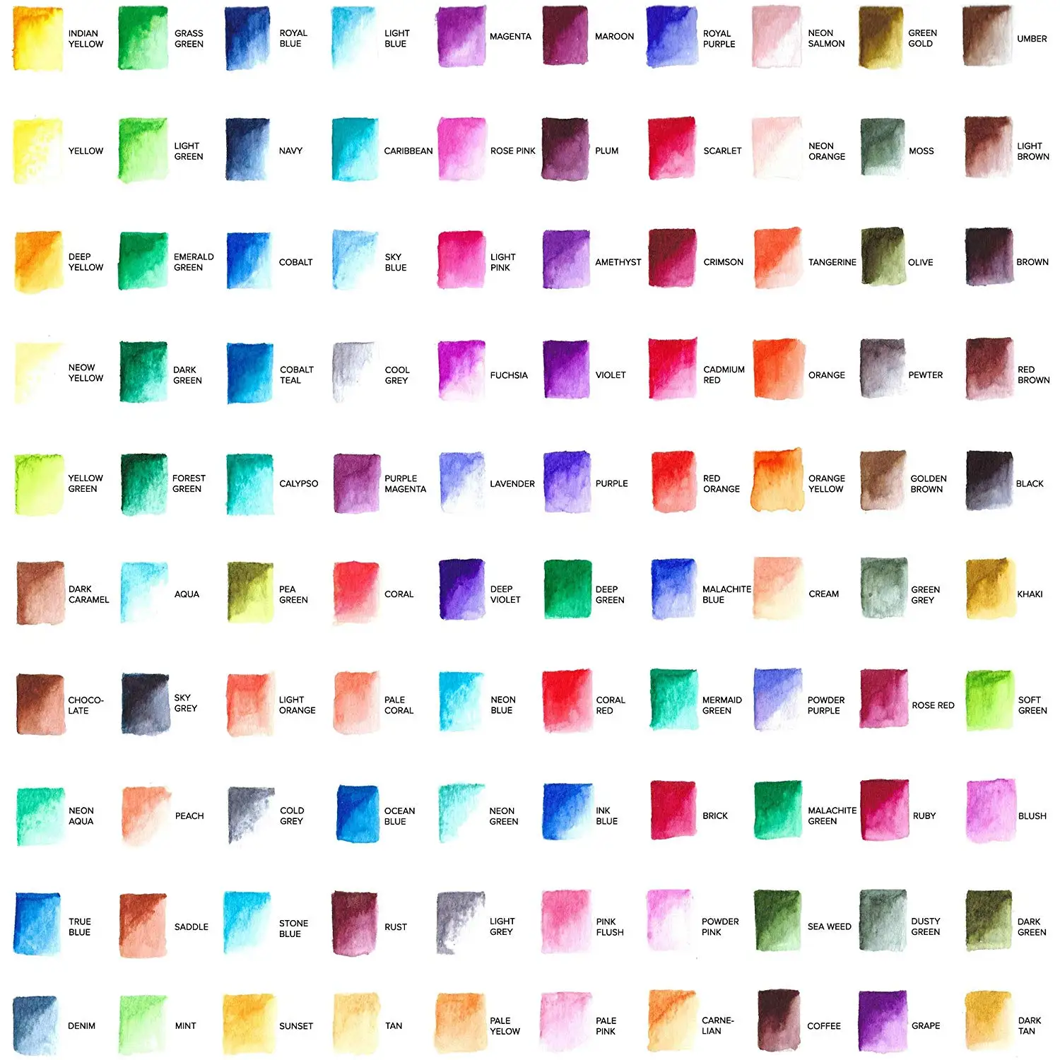100 鲜艳的颜色便携式绘画水溶性墨水无毒柔性画笔提示水彩效果