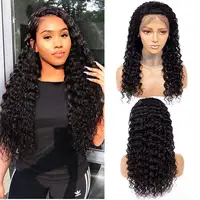 

Cuticle Aligned Remy Hair Lace Frontal wigs Pre-Plucked Brazilian Virgin Human Hair Deep Wave 13x6 Lace Front Closure Wig