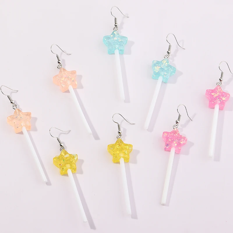 

Wholesale Cute Colourful Geometric Earrings Jewelry New Design Earrings For Girls