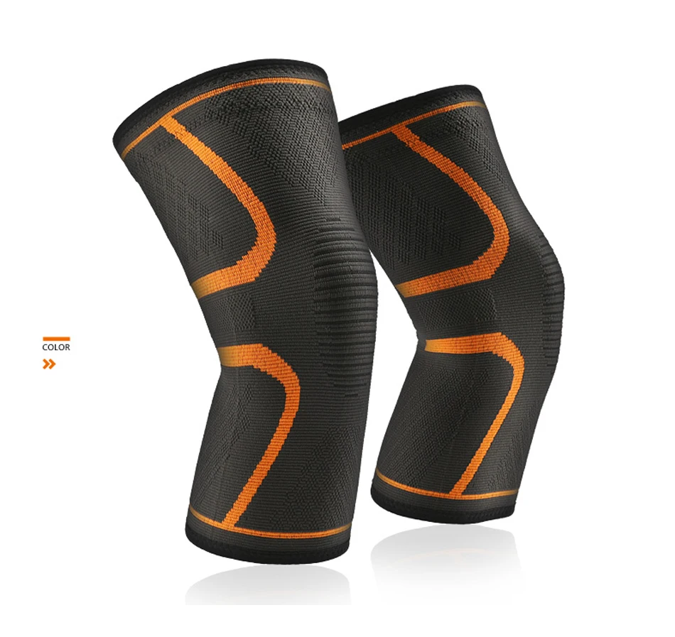 

Elastic Knee Pads Nylon Sports Fitness Kneepad Protective Gear Patella Brace Support Running Basketball Volleyball, As pictures