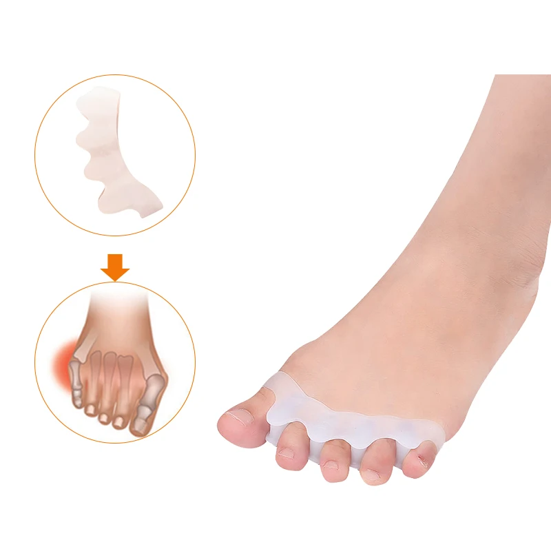 

Elastic Best Clear Silicone Foot Care Protect Soft GEL Toe Separator, Transparent or white