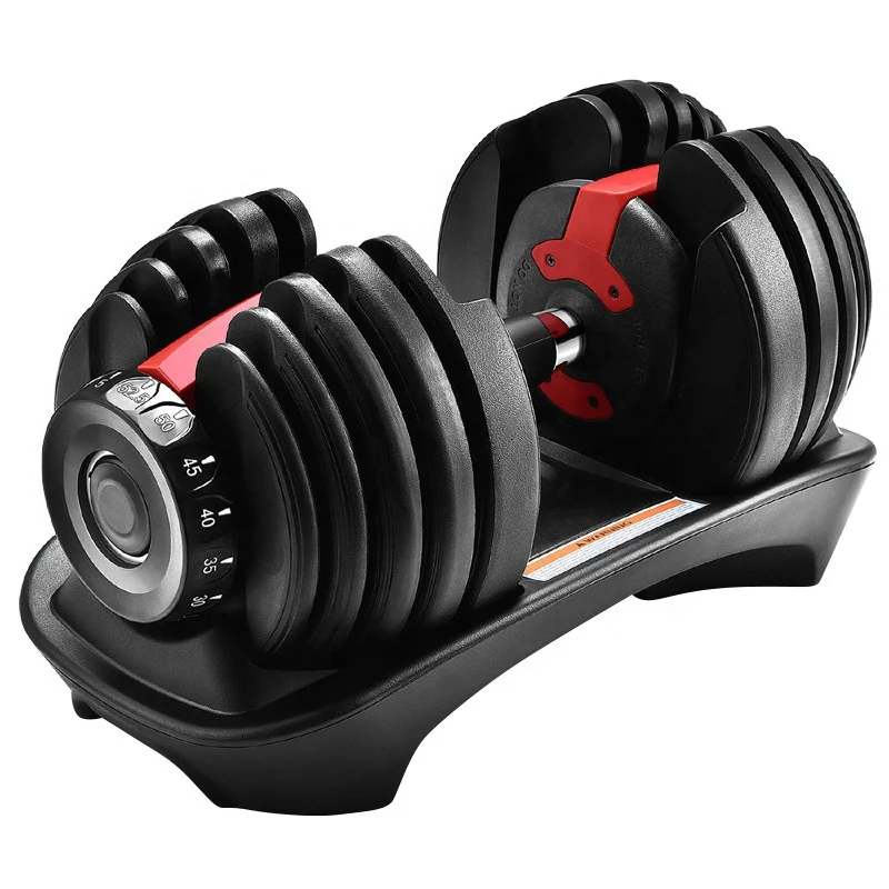 

2021 Hot sale 40kg dumbell adjustable dumbbell set 90 lb, Black+red