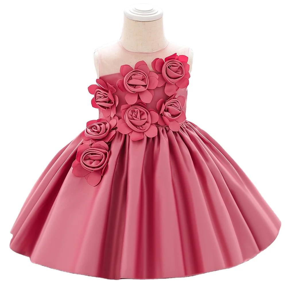 

Hot selling Baby Flower Princess Dress Latest Children Dress Designs Kids Clothing L5068xz