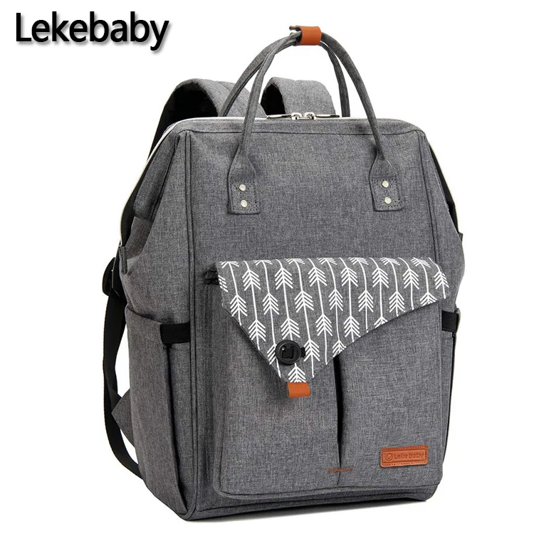 

LK1004 2020 Custom New Diaper Bag Backpack Multi-Function Large Capacity Mommy Bag Diaper Bag