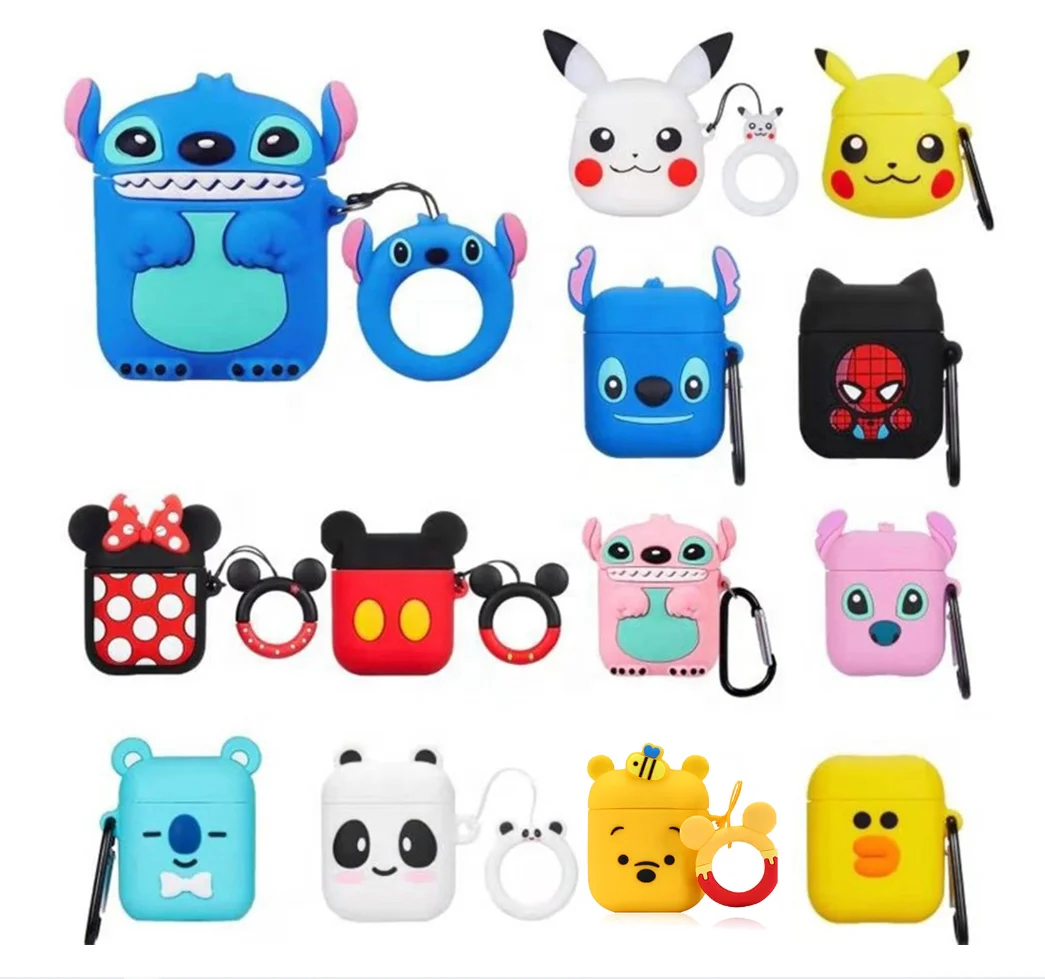 

Gemfits Cute Silicone Case for Apple airpod 1/2 Cases, Designers 3D Earphone for Stitch Minnie Cover US Case for Airpods, Multiple colors