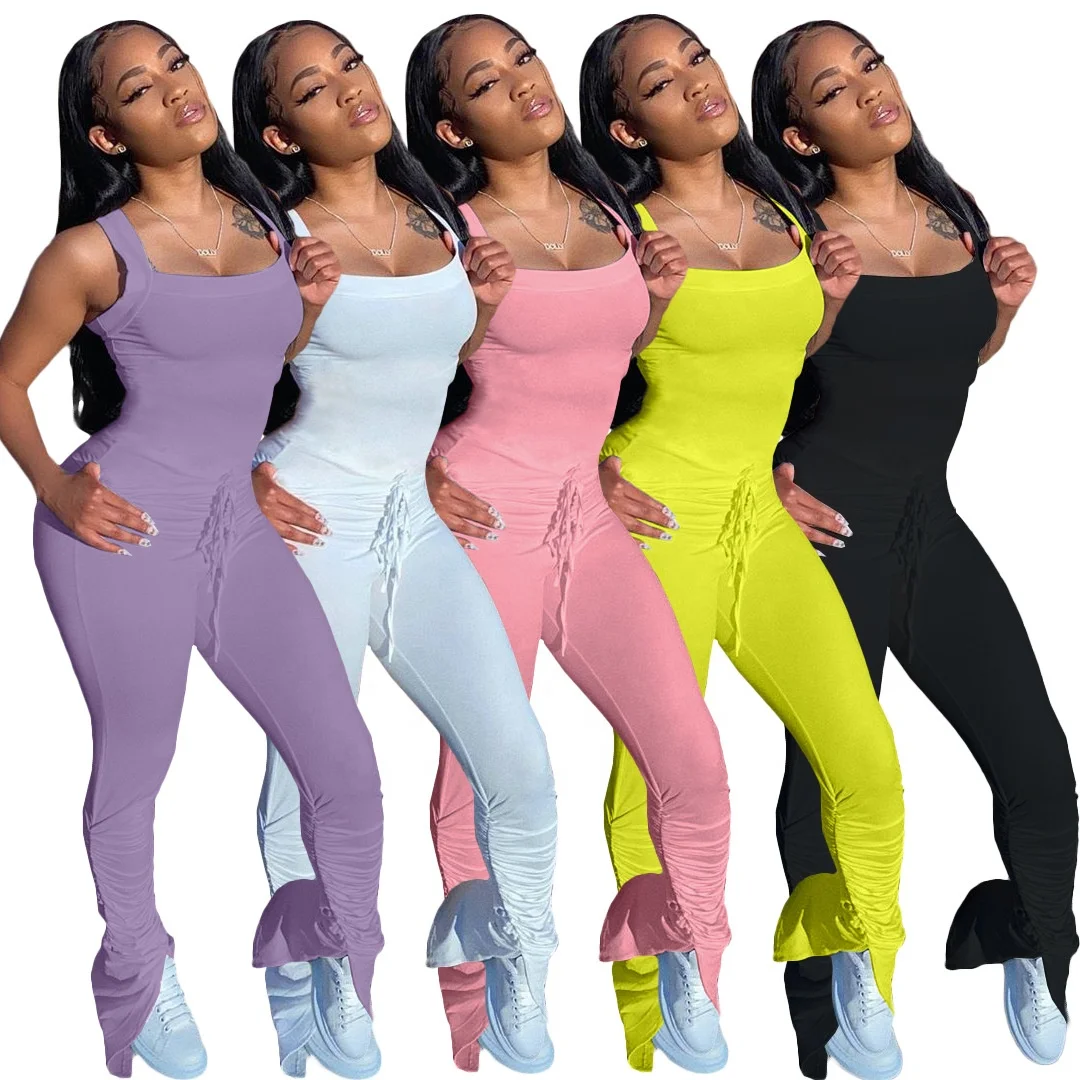 

B63035A 2020 new European and American women's fashion casual sexy jumpsuit, White/yellow/black/pink/purple