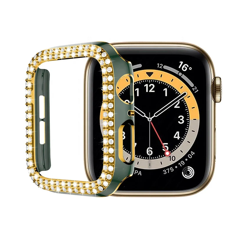 

Compatible for Apple Watch Case 40mm Diamond PC Half Cover Protective Bumper Frame for iWatch Series 6 5 4 3 2 1