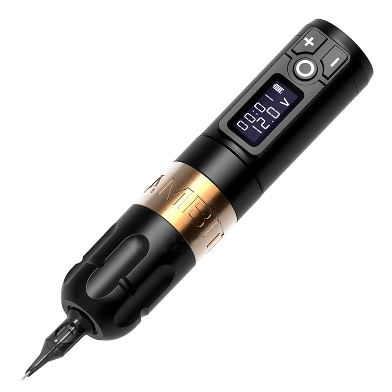 

Ambition Soldier Rechargeable Wireless Tattoo Pen Digital Electric Rotary Tattoo Gun Machine, Black, gold, silver,green