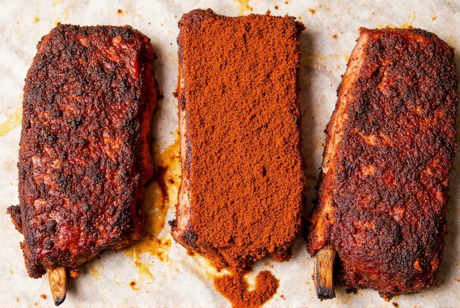 Different BBQ rub bottles lined up