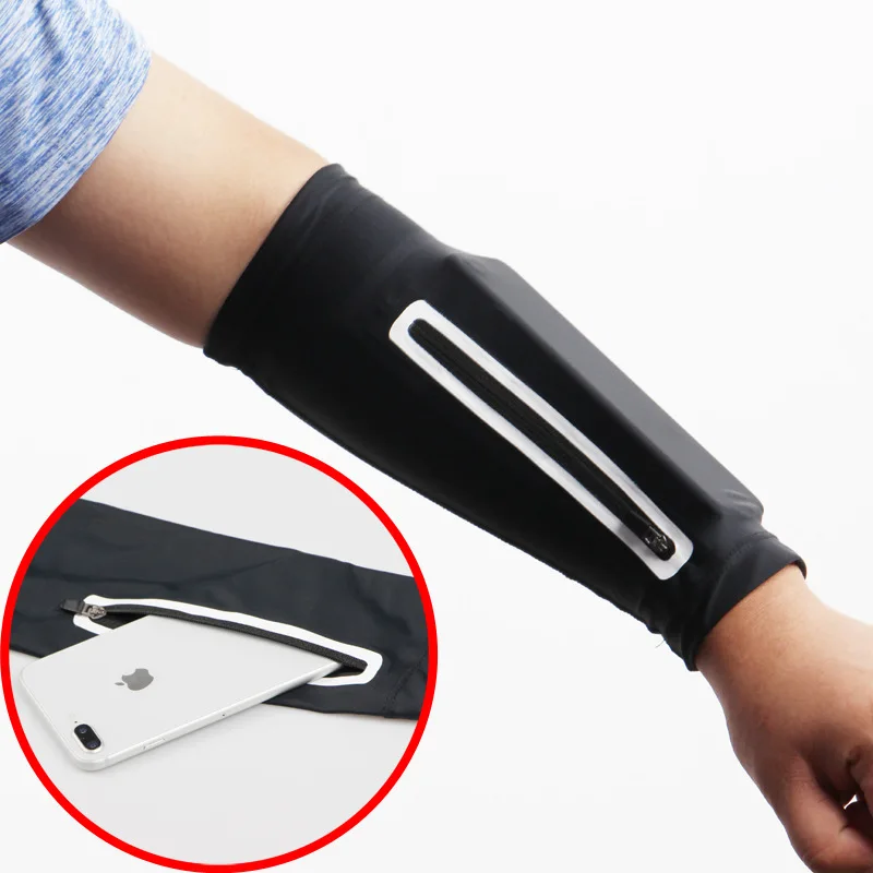 

Sporty Multi-function Sunscreen Ice Sleeve Riding Mobile Phone Arm Sleeve Arm Arm Seamless Zipper Pocket Bike Sleeve New.