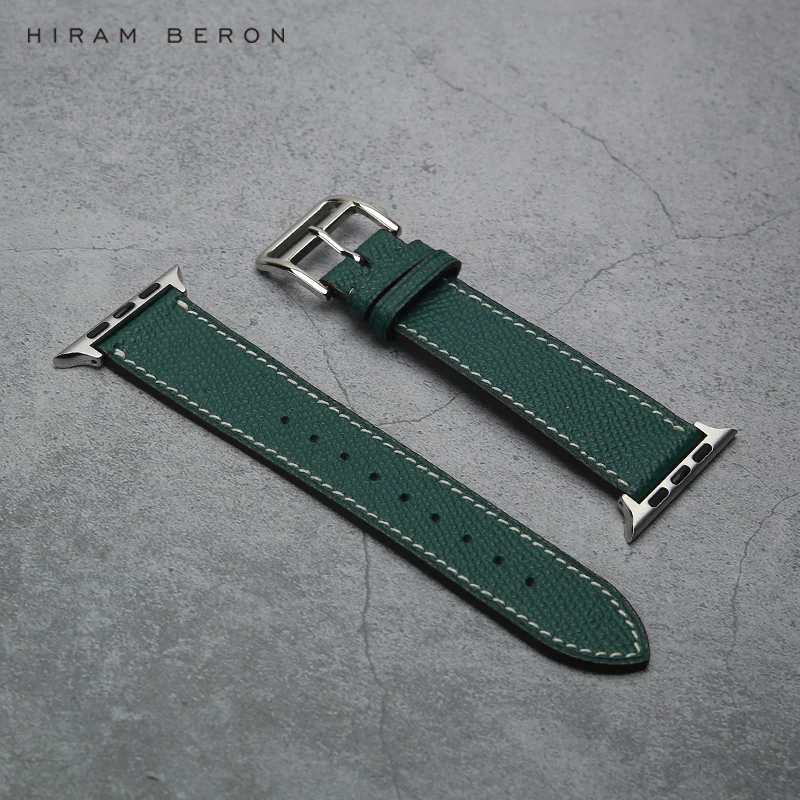 

Hiram Beron Italian leather Apple Watch Band 38mm 42mm 40mm 44mm Band Adjustable Wrist Strap Replacement Band Dropship Wholesale, Teal