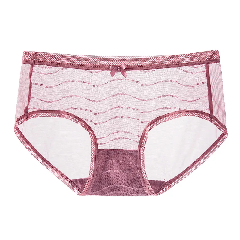 

Wholesale Seamless Nylon Silk Underwear Women Cute Girls Bow Briefs Girls Low-Rise Lingerie Sexy Transparent Women Panties