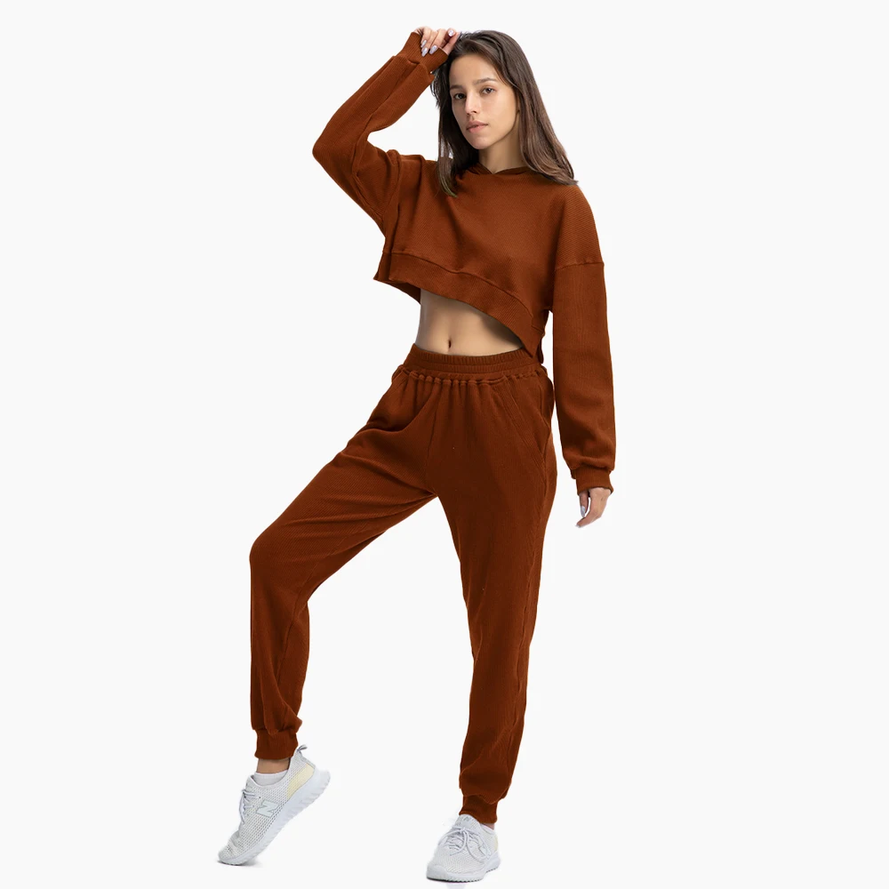 

Fashion Casual Fitness Yoga Hoodies Set Tracksuit Women
