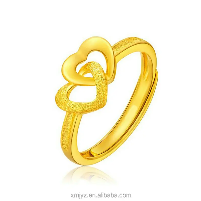 

Heart Shaped Brass Gold Plated Women's Ring With 24K Gold Plated Ring Women's Vietnam Inlaid Women's Imitation Gold Ring