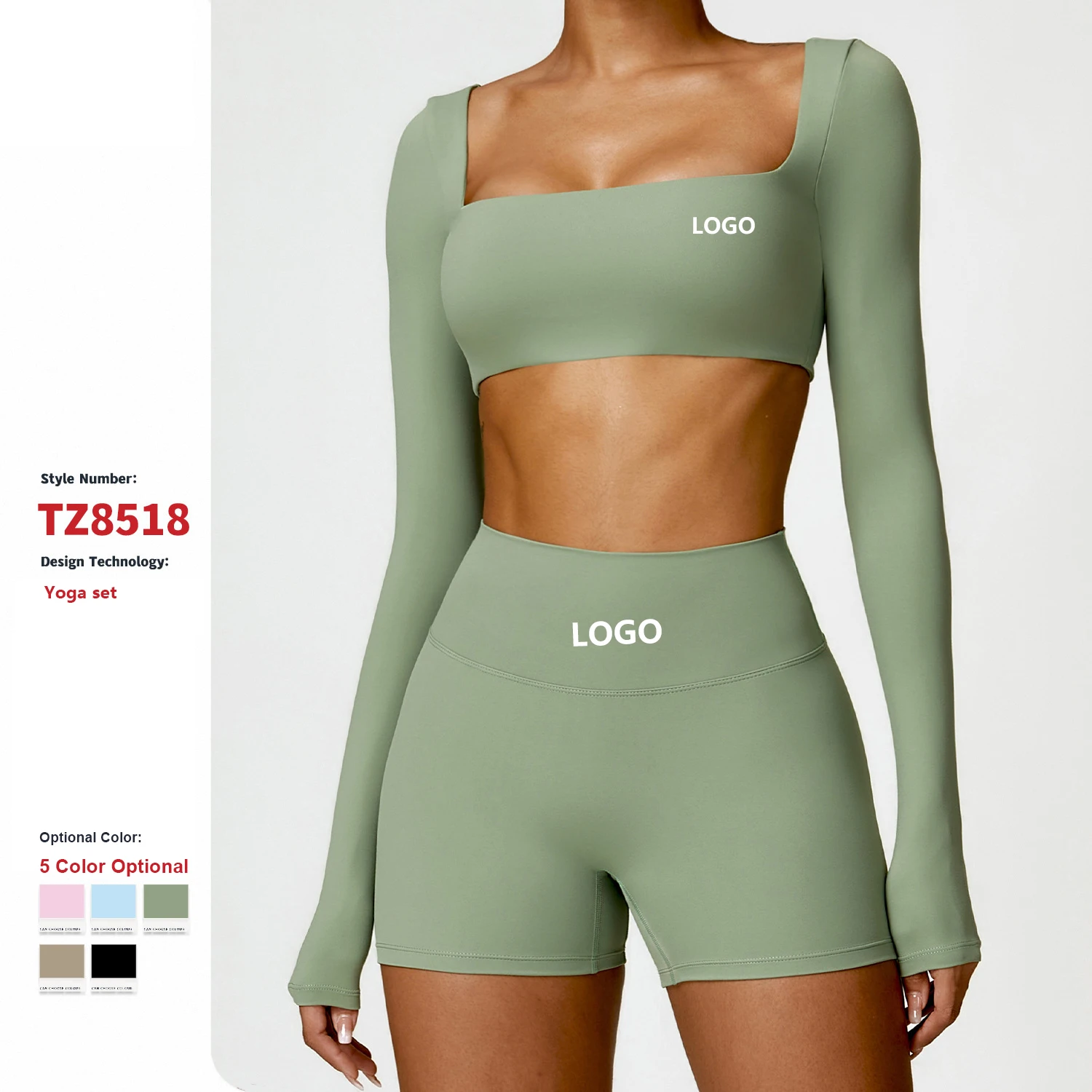 Custom High Waist Butt Lift Fitness Yoga Pants  Hight Elastic Compression Scrunch Butt Leggings Gym Fitness Wear Set for Wome