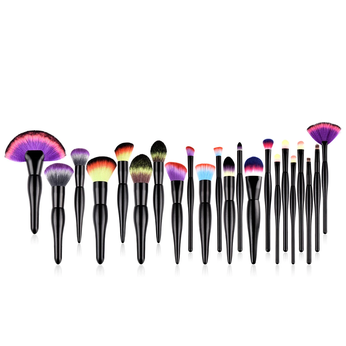 

black 2/22 pincel maquiagem Natural Nylon Colored hair Professional Makeup Brushes private label wholesale makeup brush set