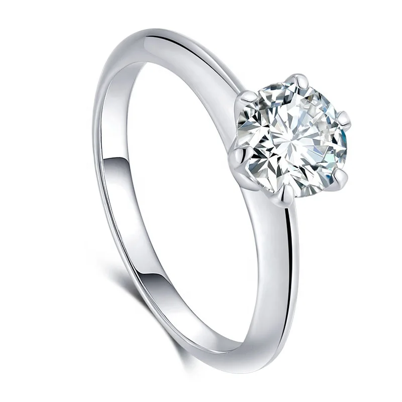 

White Gold Stone Engagement Diamond Jewelry Halo Flower Round Silver Moissanite Ring, Gold,rose gold and silver color