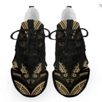 

Quanzhou Manufacturer Mens Casual Shoes Mesh Sneakers Polynesian Tribal Pattern Breathable Casual Shoes Men White Custom