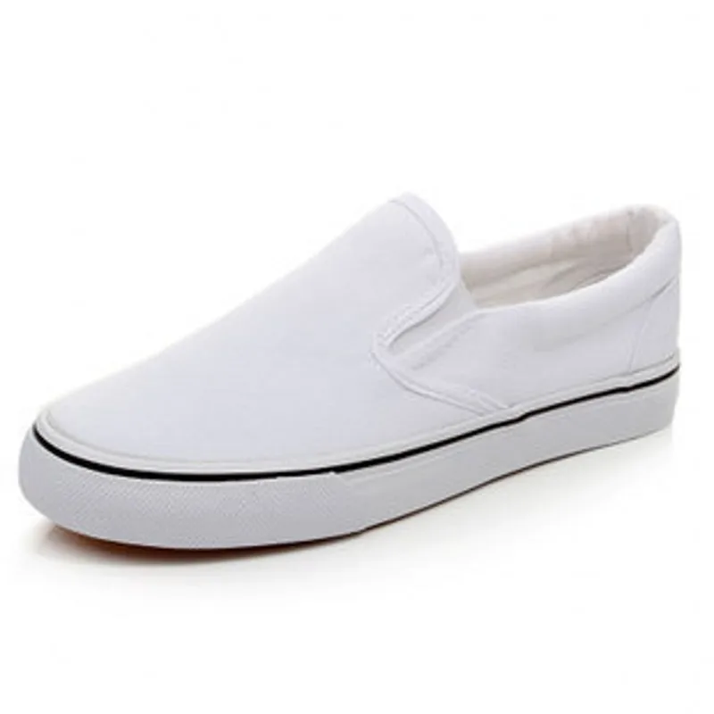 

Size  Hand-painted Lazy Flat Work Shoe Workshop Slip On Sneaker Ladies Blank White Canvas Shoes