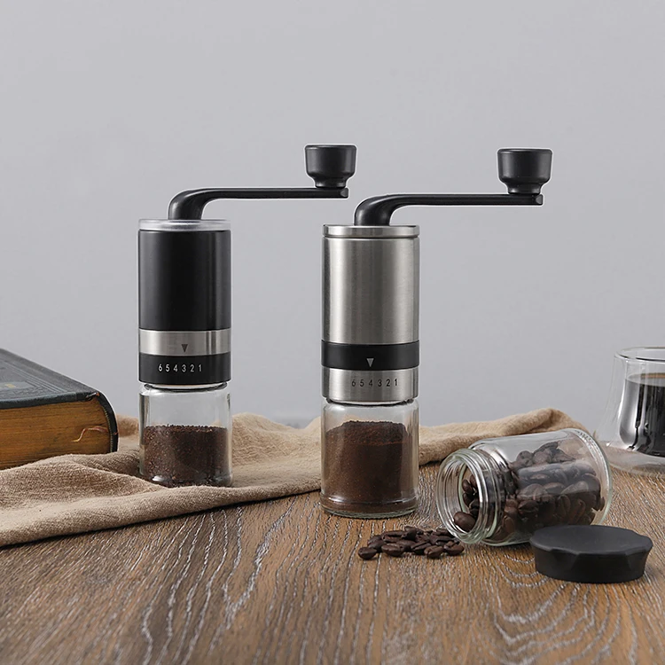 

Stainless Steel Mini Hand Portable Manual Coffee Grinder with Washable Ceramic Burr Core 2021 New Christmas Space