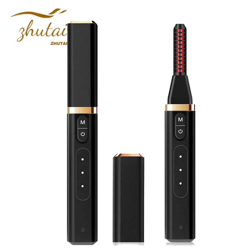 

Wholesale rechargeable ceramic mini USB electric heated eyelash curler, Black