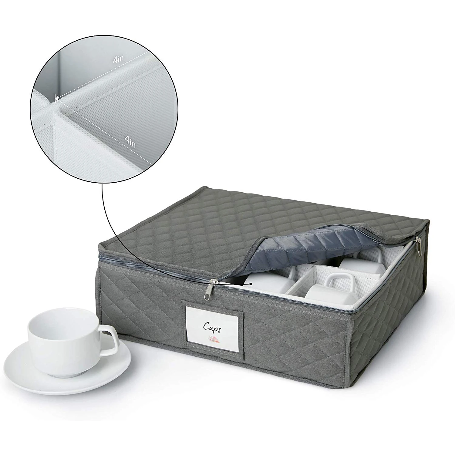 Storage Containers 5 Piece Dish And Cup Storage Set Quilted China