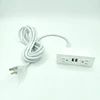US plug 2 outlet conference desktop electric extension tabletop with 2usb electrical power strip socket outlet office white