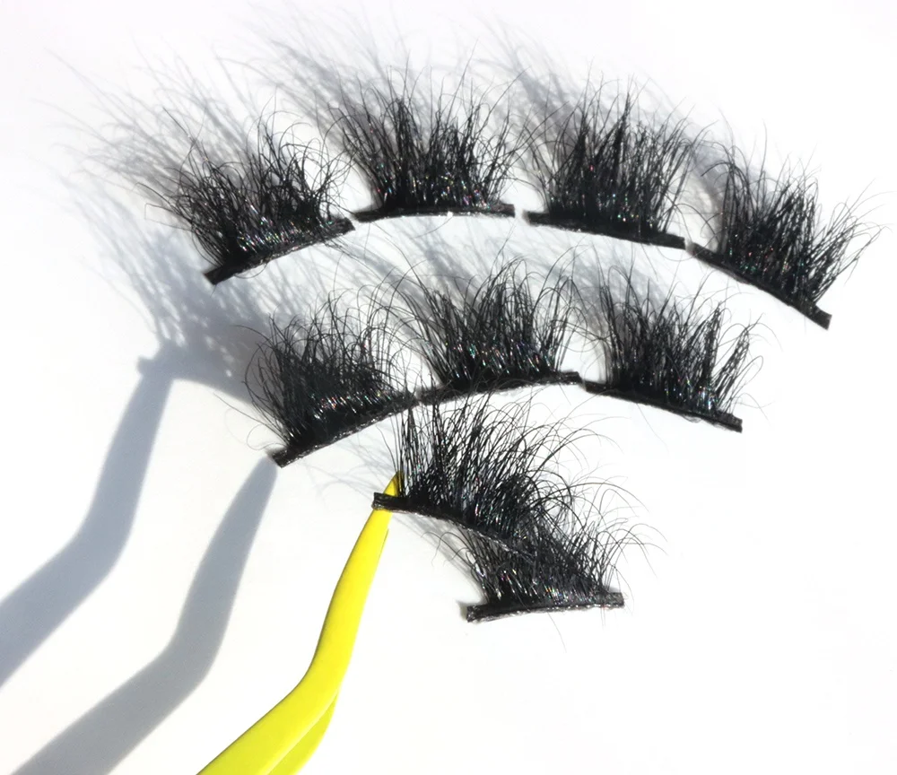 

Custom packaging private label high quality DIY lashes hot selling long band cluster eyelashes