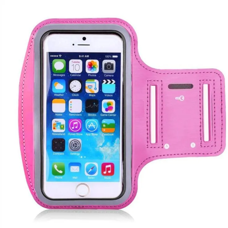 

Water Resistant Cell Phone Armband Case Running Holder with Adjustable Strap Pocket Key