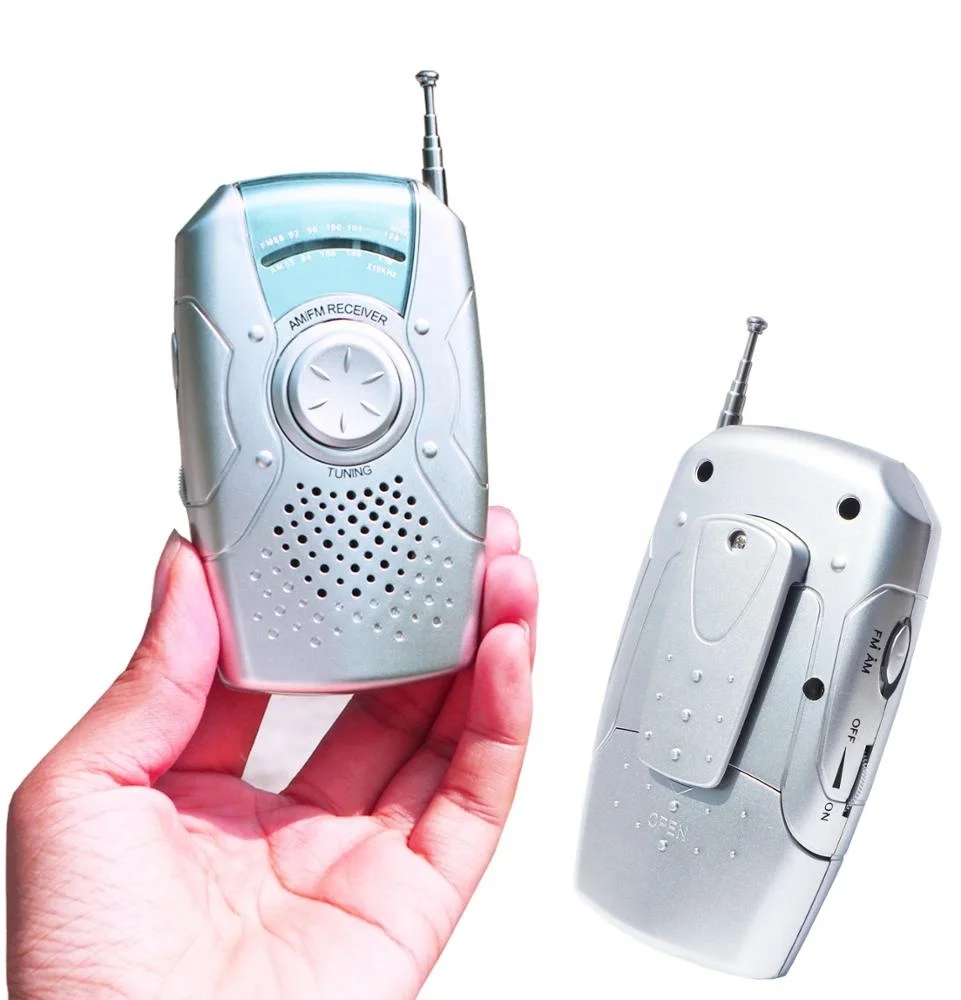 

factory offer low price good quality mini radio am fm with belt clip, Black,silver