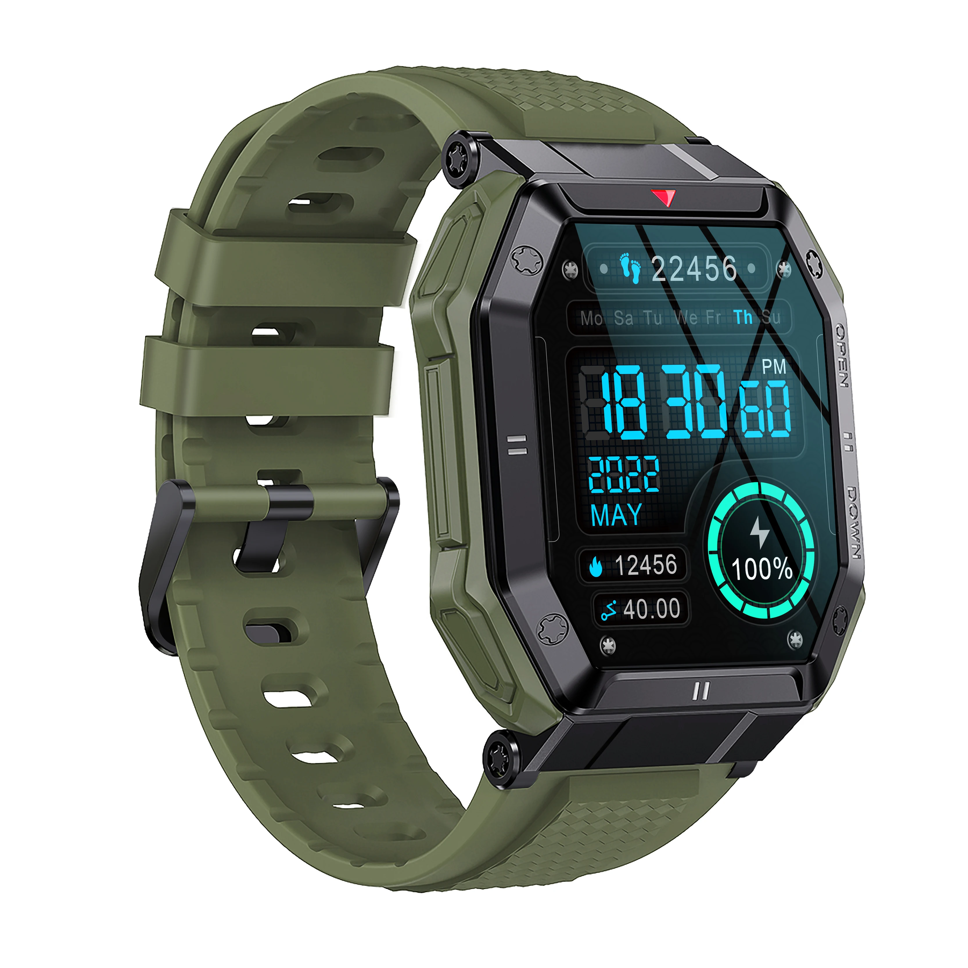 

Hot Selling VK55 Outdoor Smartwatch 1.85inch BT Calling Sport Tracker Fitness Watch 350mah Dafit Bracelet for Men and Women
