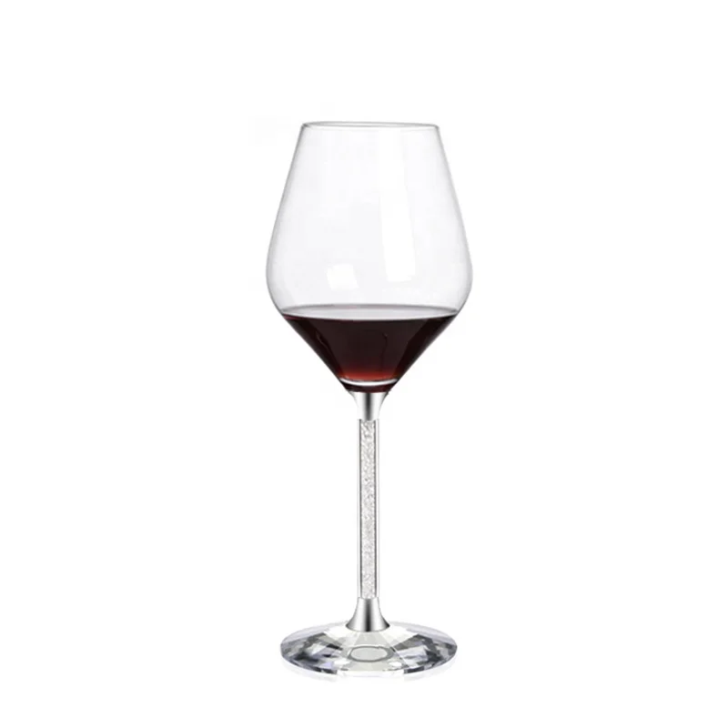 

Clear Tall Drinking Red Wine Glass Cup with Long Stem Cocktail Glass Crystal Base High Borosilicate Goblet Glass, Transparent