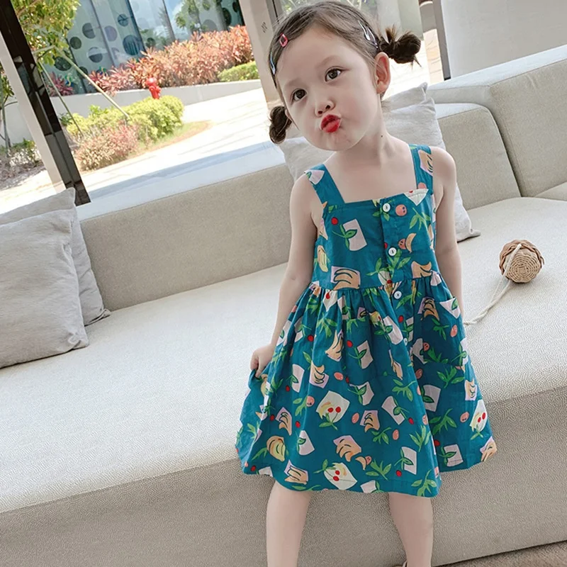 

Girls' sling dress Summer new vest skirt