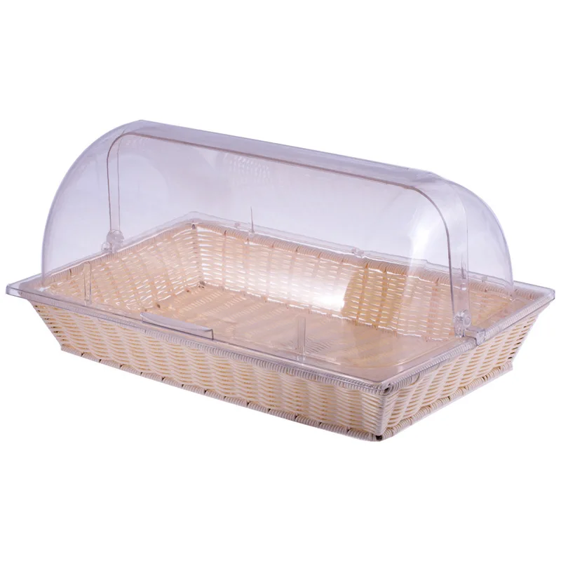 Wholesale Ecofriendly Plastic Food Grade Plastic Rattan Bread Basket