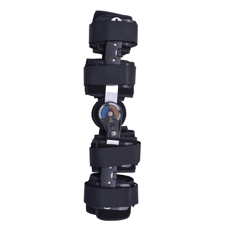

Hinged Adjustable Knee Injury Orthotics for Osteoarthritis Pain Splint Support Sports Knee Brace, Black