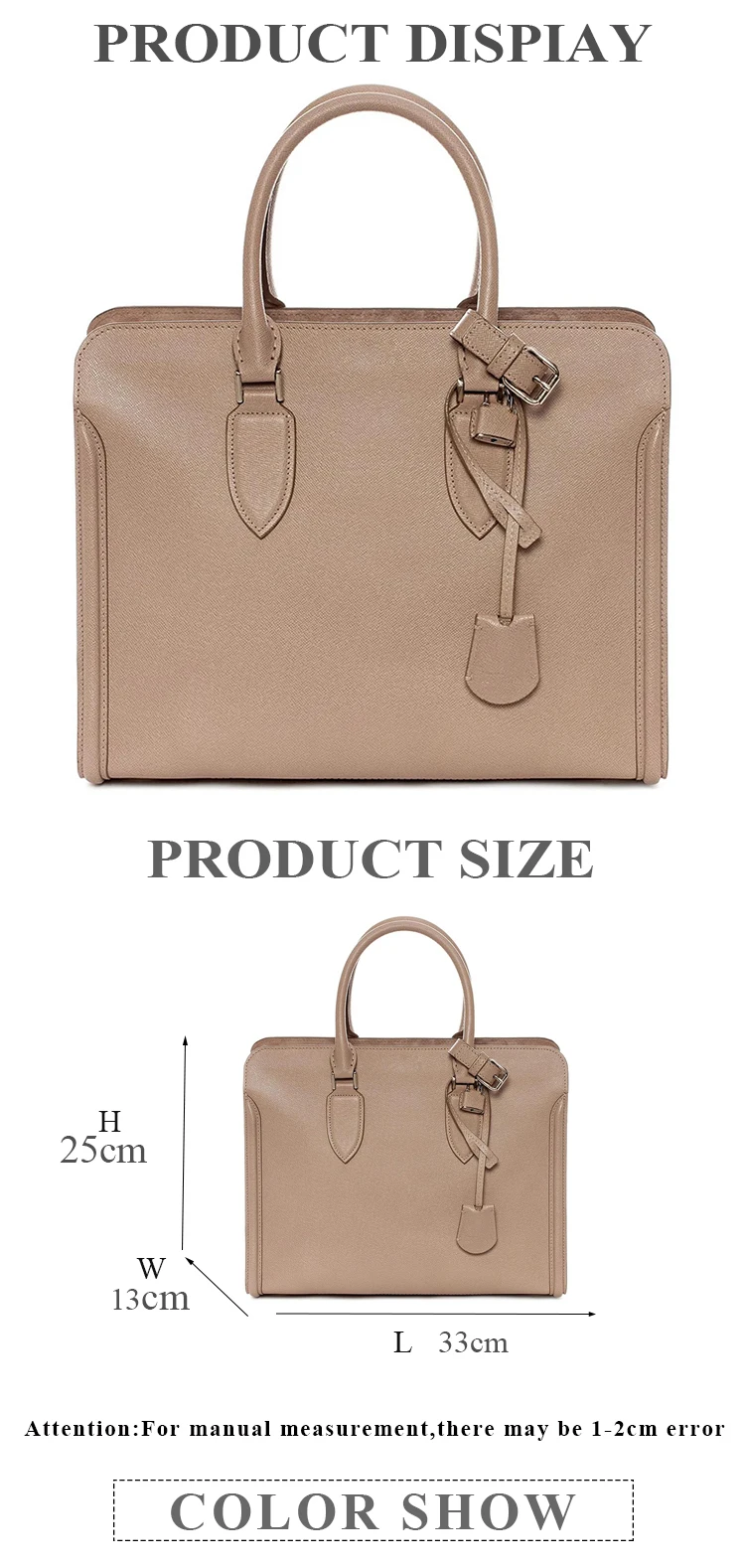 Classic Vintage Design Naturalcolors Charms PU Leather Waterproof Female  Opentops Women Bag Ladies Handbag