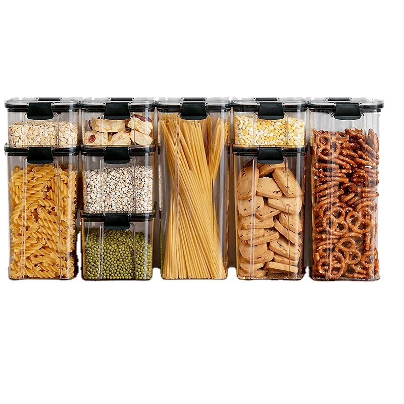 

LJJZH388 Plastic Containers Kitchen Storage Box With Lid For Dry Food Snack Spices