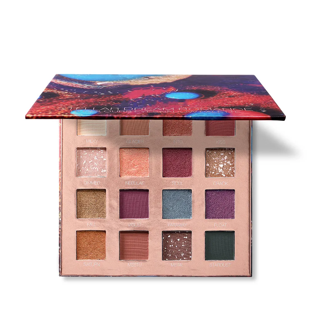 

16 Colors Stellar Dream Romance Long-lasting Glitter Eyeshadow Pallette With Custom Private Label