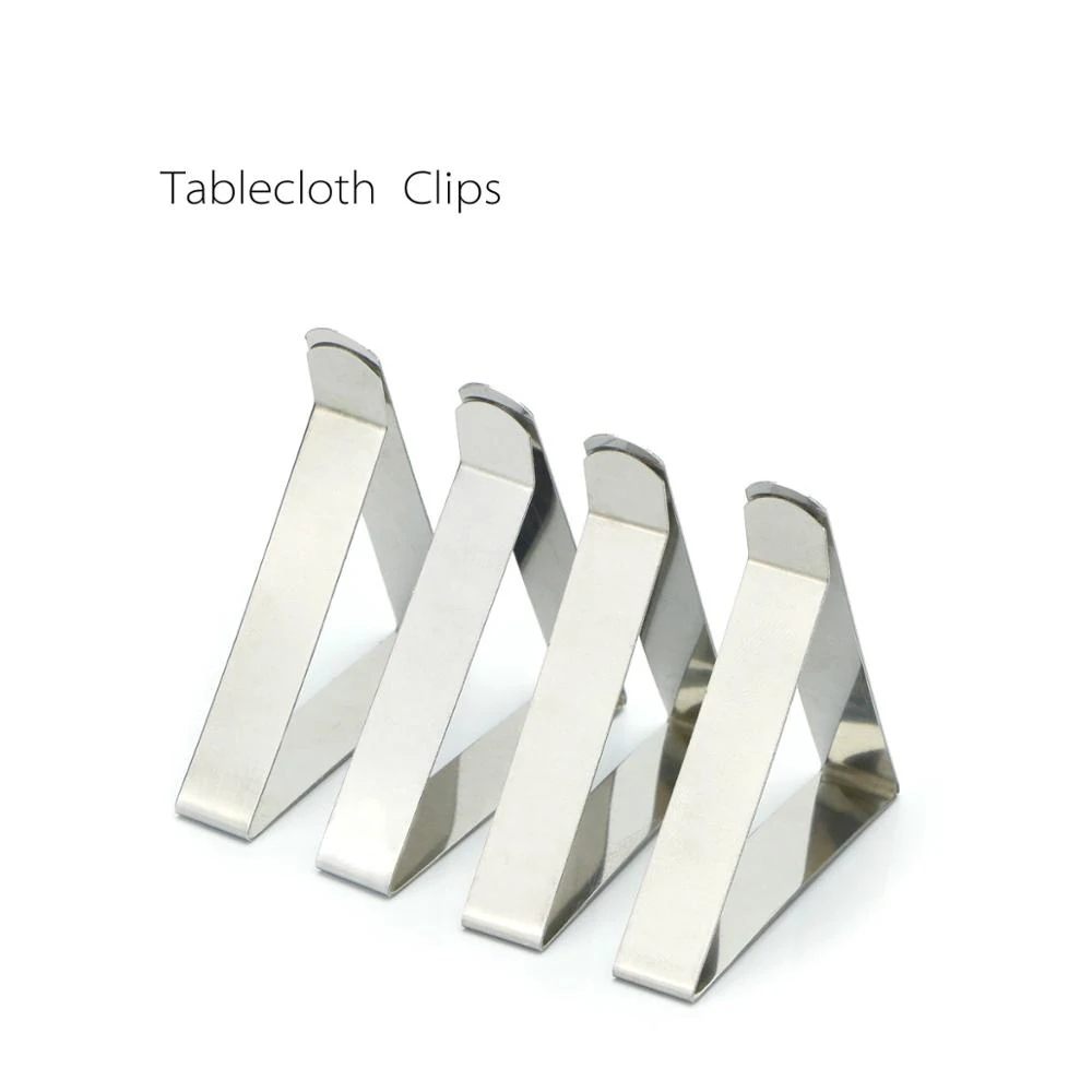 

Z374 Tablecloth Cover Stainless Steel Triangle Holder Wedding Prom Table Cloth Clamps Tablecloth Clips