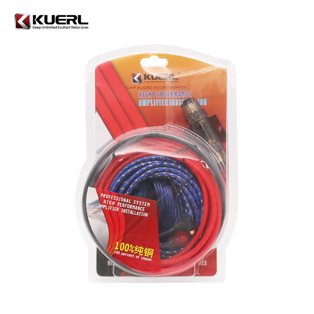 

800~1800W max power cable pure copper subwoofer installation cable 10GA car amplifier kit cable, Red
