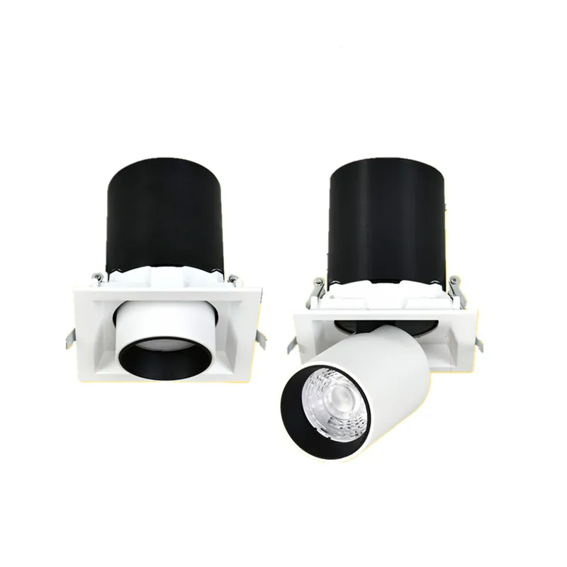 Recessed 360 Degree Downlight 30W Rotatable Up Down Adjustable 4Inch COB Downlight 360 Round Square Replace Track Light
