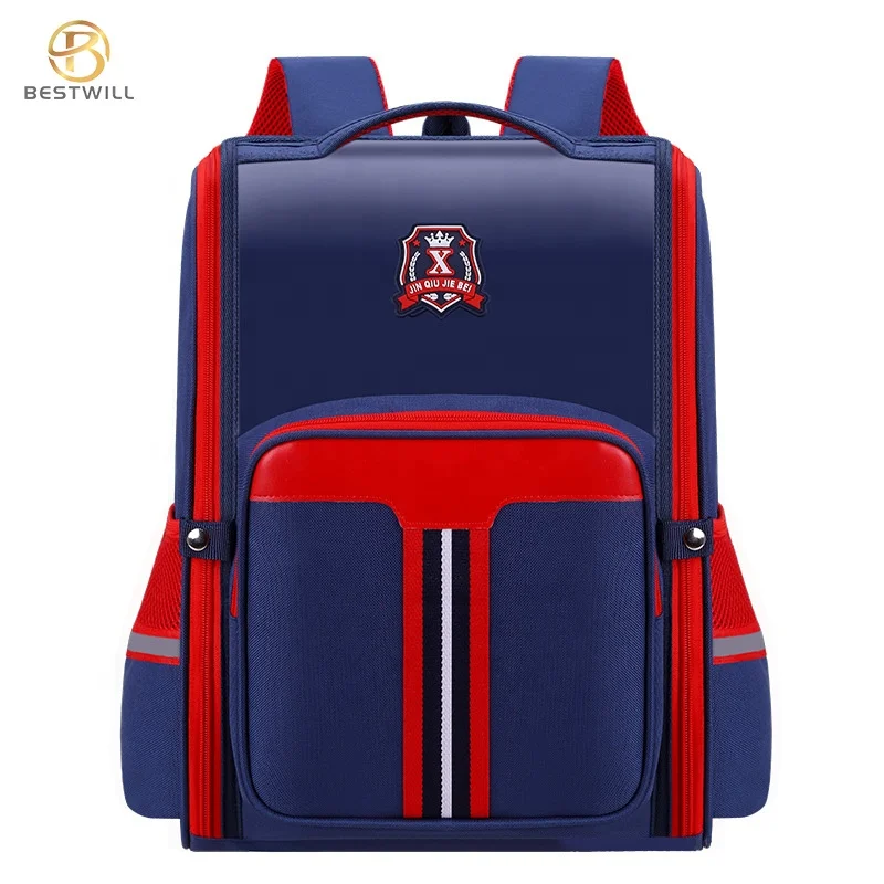 

BESTWILL Colorful Backpack Bag School Kids Bag For School Customized Logo Stylish Led Backpack, Royal blue,black,red