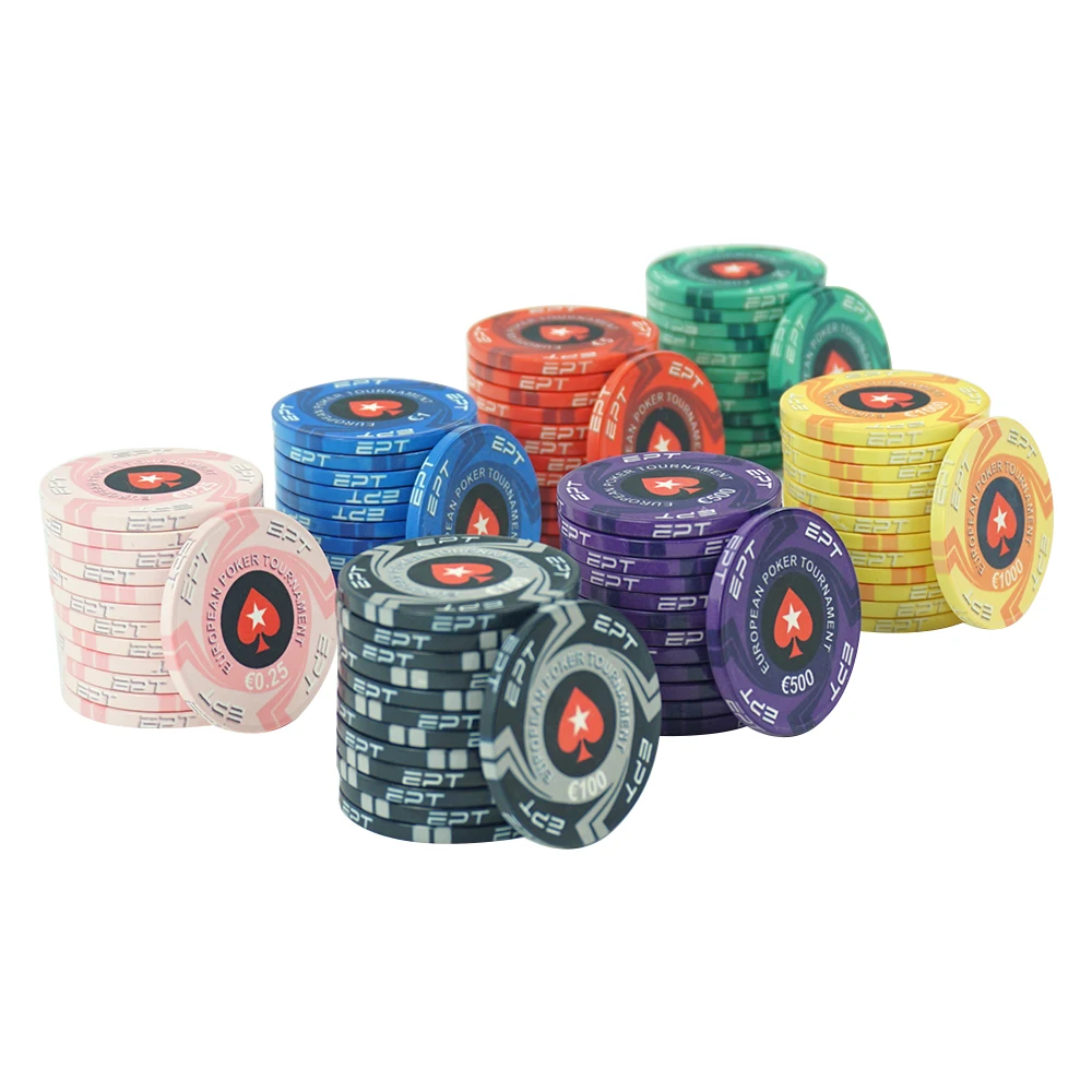 Poker Ept Chips Set 39mm And 10g Keramik Chip With Euro Value From